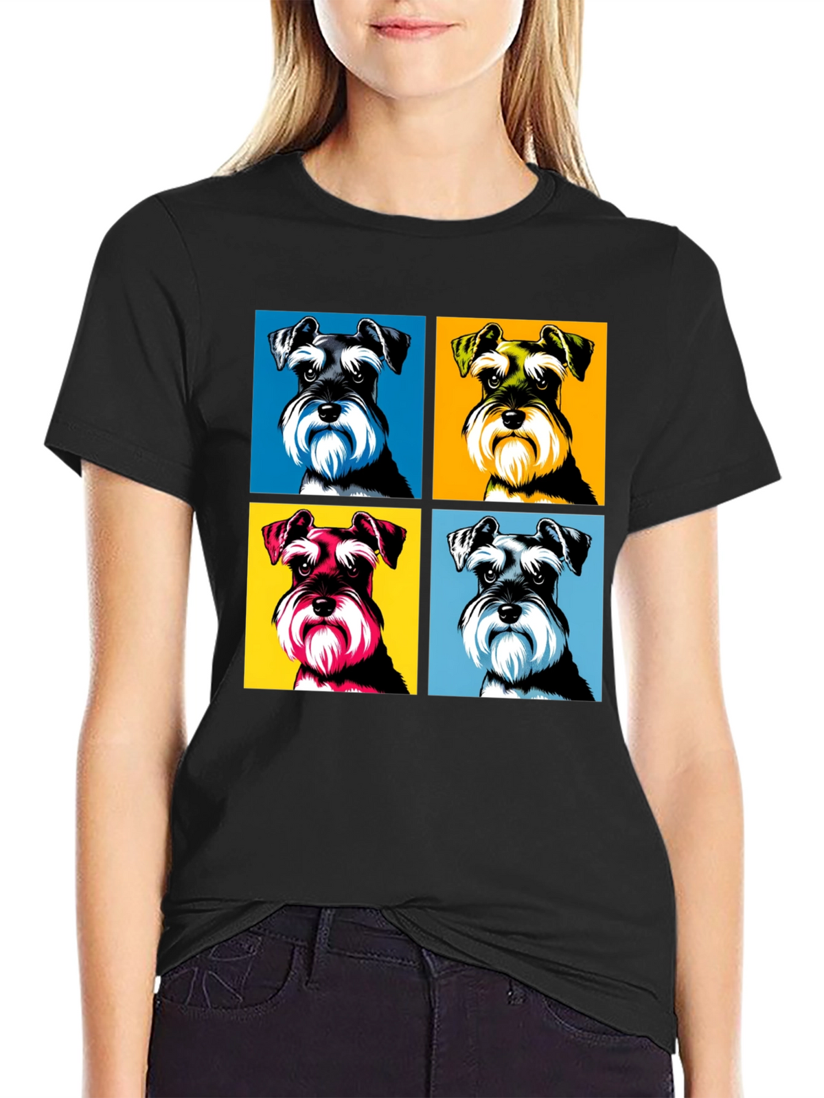 Schnauzer Pop Art T-Shirt - Unique Dog Lover Tee