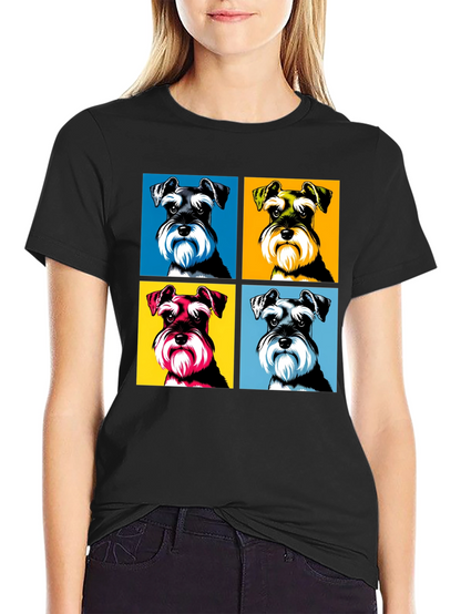 Schnauzer Pop Art T-Shirt - Unique Dog Lover Tee