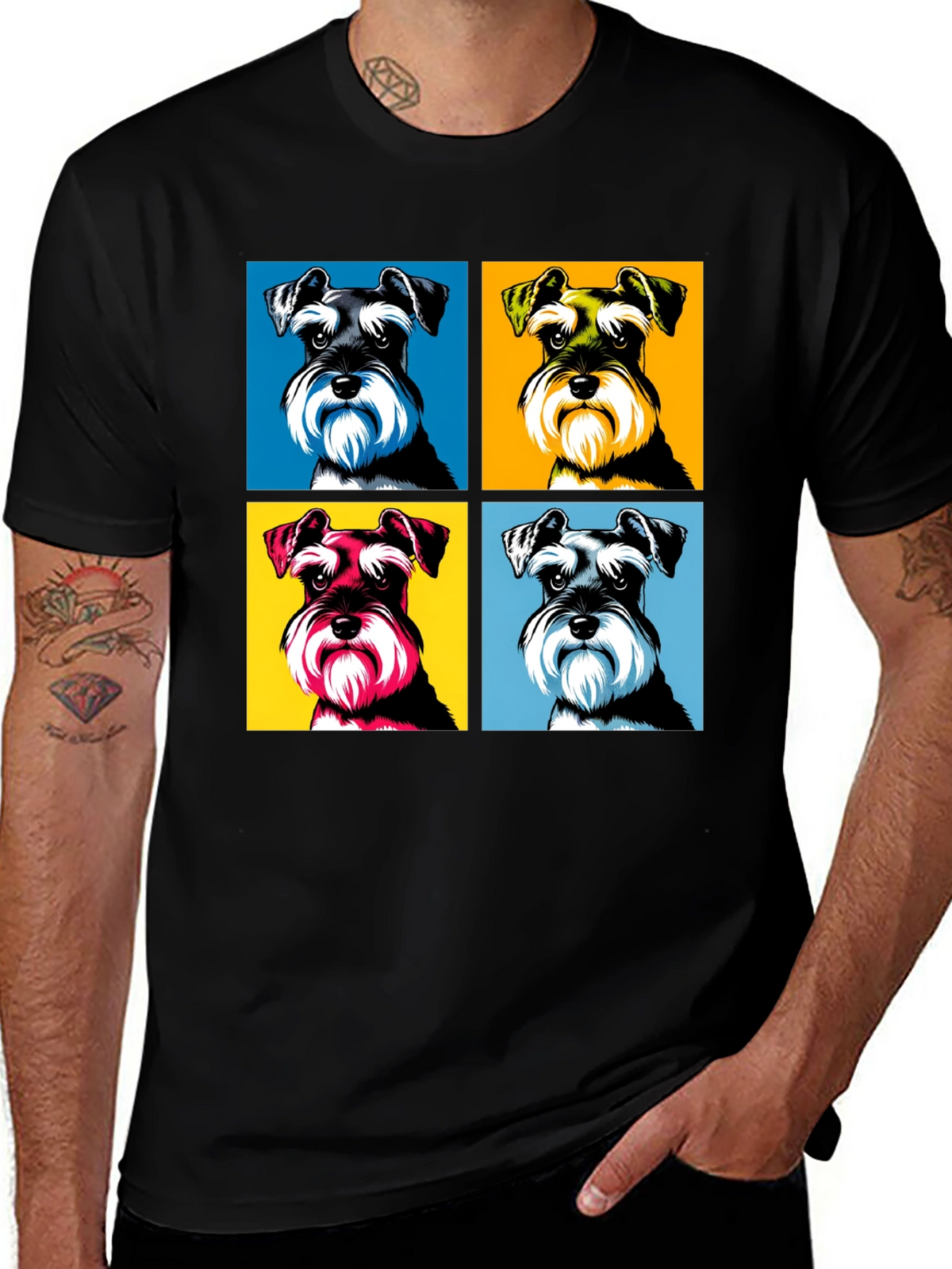 Schnauzer Pop Art T-Shirt - Unique Dog Lover Tee
