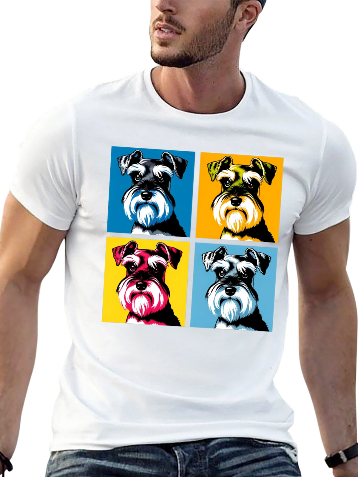 Schnauzer Pop Art T-Shirt - Unique Dog Lover Tee