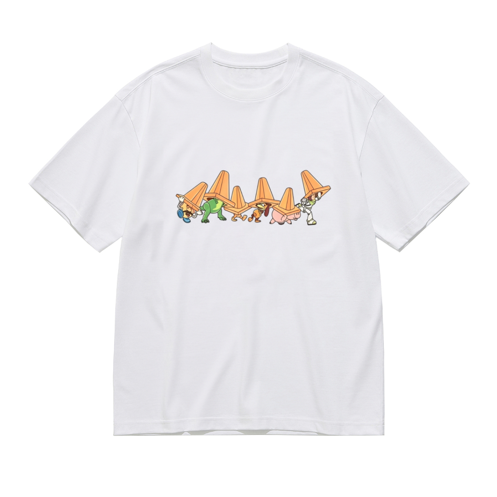 Toy Story Cone Hat Crew Funny Cartoon T-Shirt