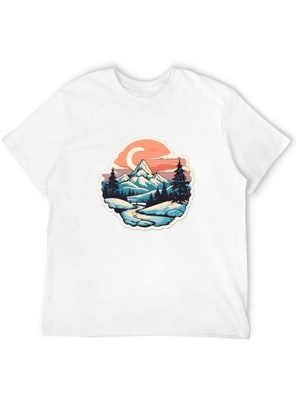Mountain River Graphic Black T-Shirt