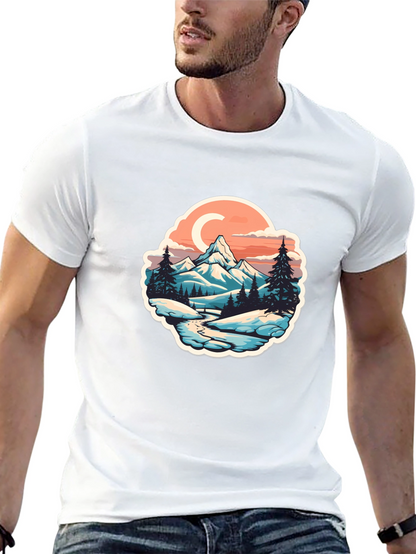 Mountain River Graphic Black T-Shirt