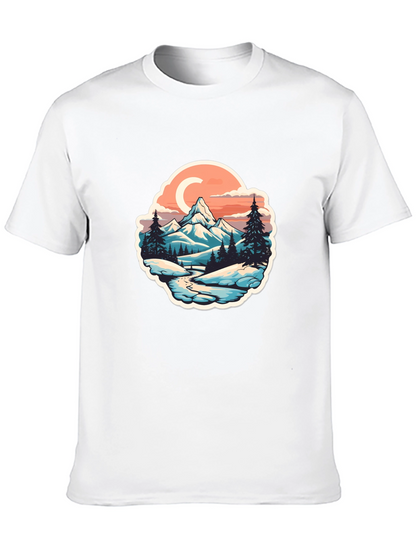 Mountain River Graphic Black T-Shirt
