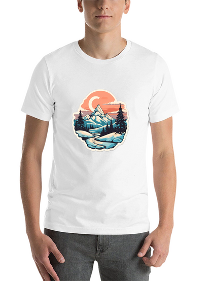 Mountain River Graphic Black T-Shirt