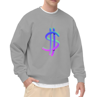 3D Dollar Sign Sweatshirt | Gradient Money Symbol Graphic Crewneck, Vaporwave Currency Pullover Top, Streetwear Gift for Men Women
