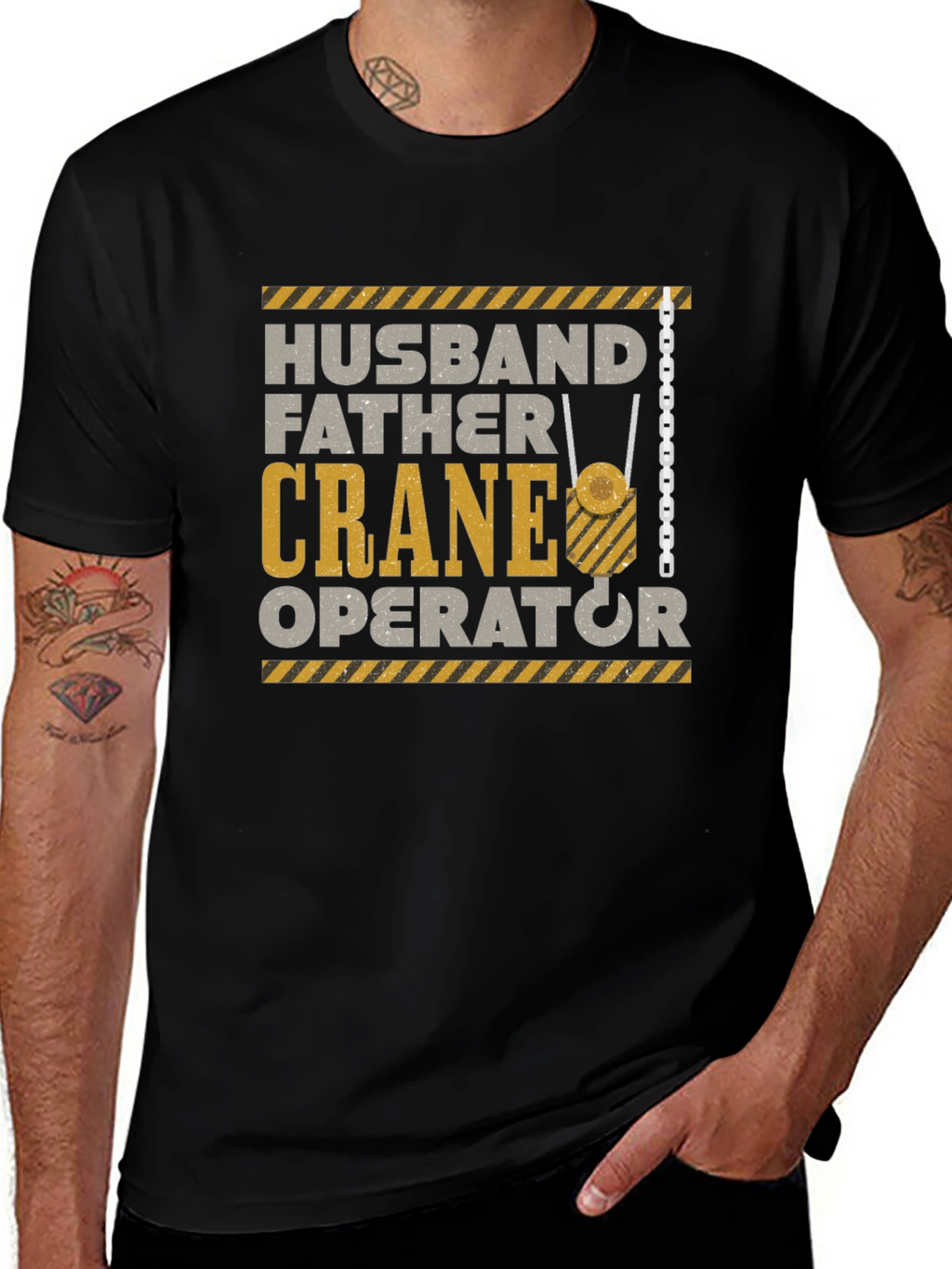 Husband Father Crane Operator Graphic T-Shirt