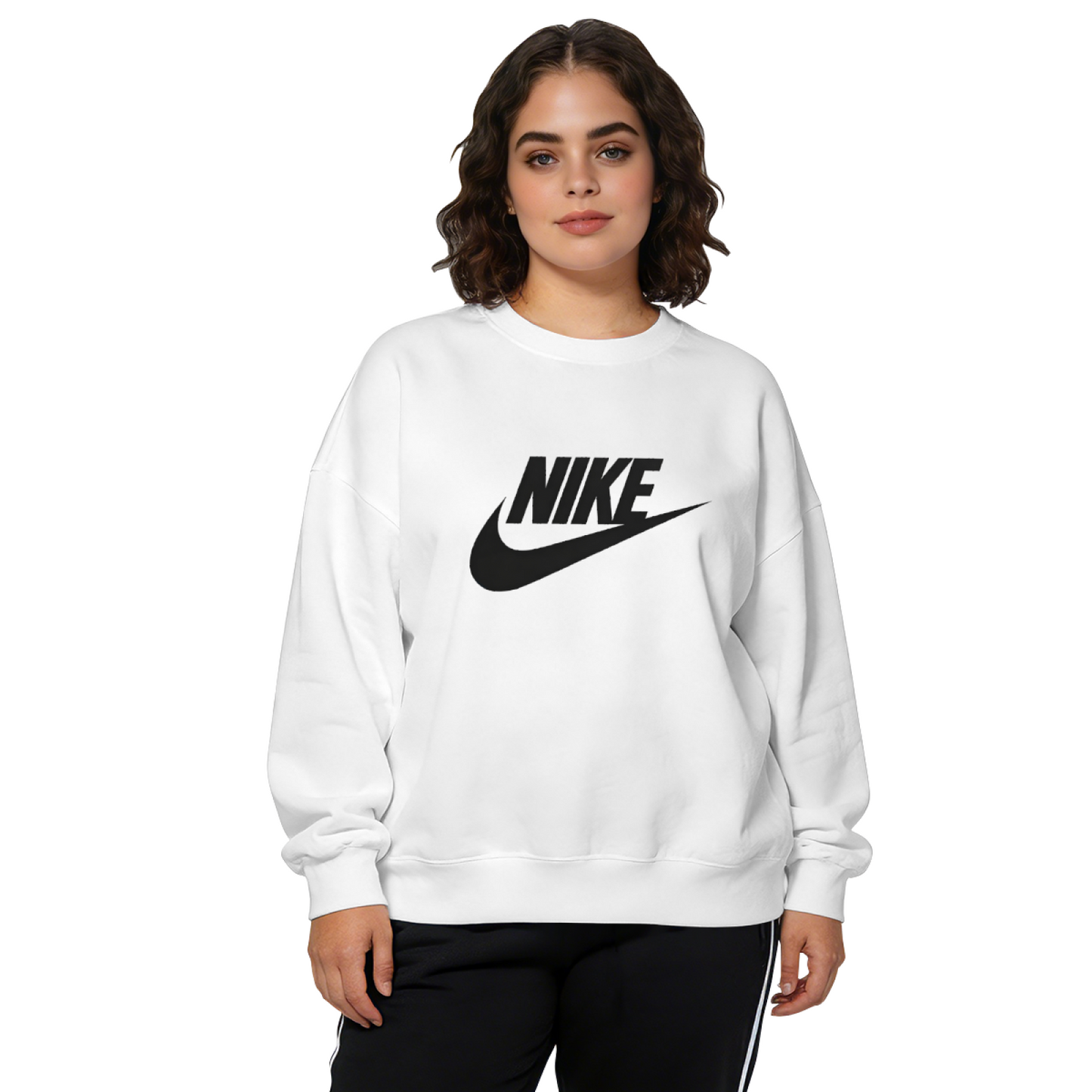 Classic Nike Swoosh Logo Crewneck Sweatshirt