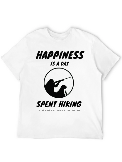 Happiness Is A Day Spent Hiking Black T-Shirt
