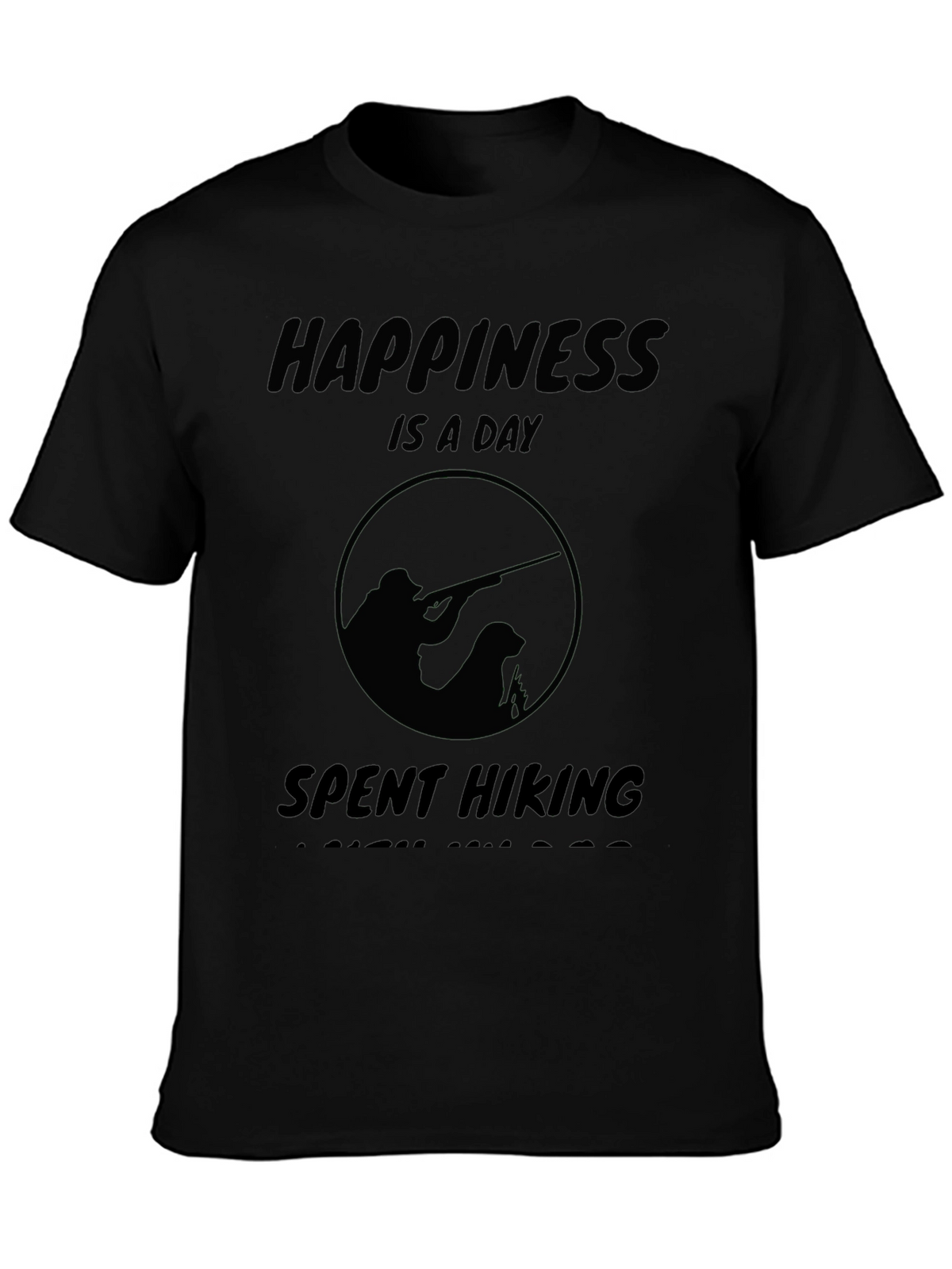 Happiness Is A Day Spent Hiking Black T-Shirt