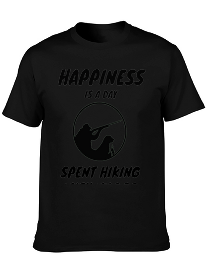 Happiness Is A Day Spent Hiking Black T-Shirt
