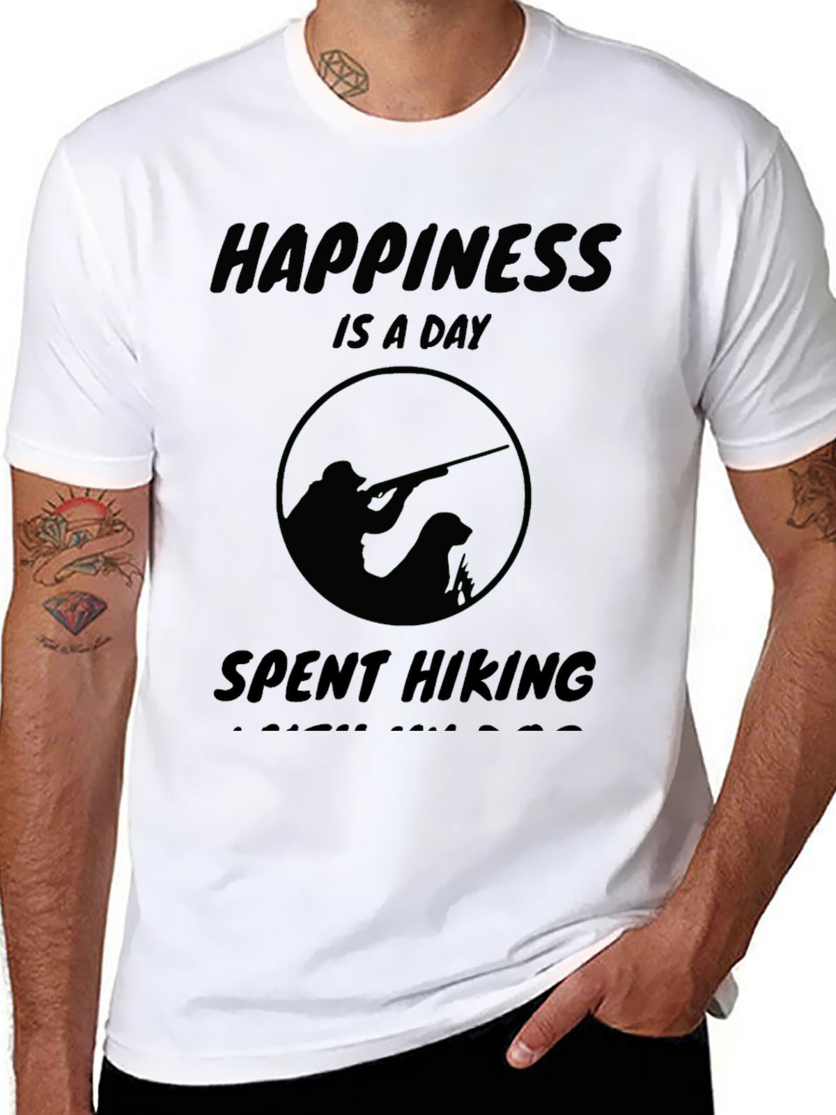 Happiness Is A Day Spent Hiking Black T-Shirt