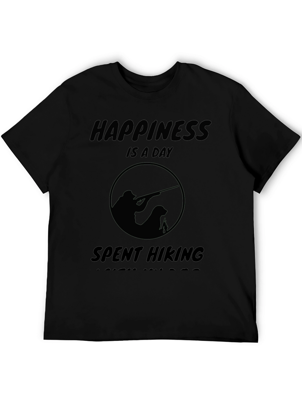 Happiness Is A Day Spent Hiking Black T-Shirt