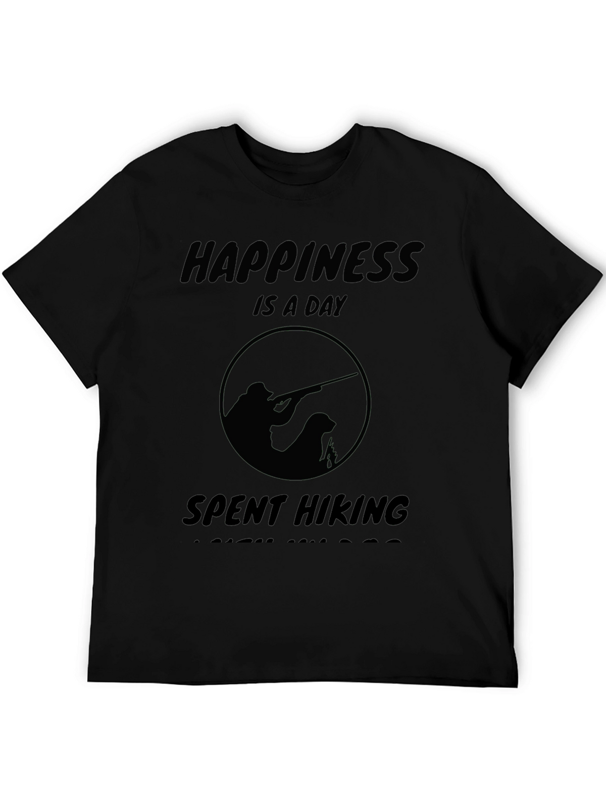 Happiness Is A Day Spent Hiking Black T-Shirt