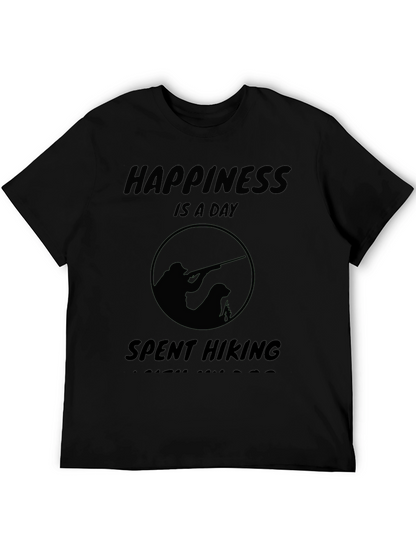 Happiness Is A Day Spent Hiking Black T-Shirt
