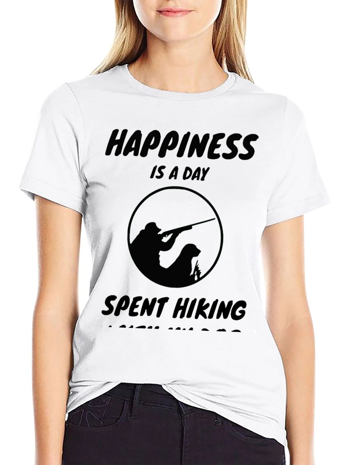 Happiness Is A Day Spent Hiking Black T-Shirt