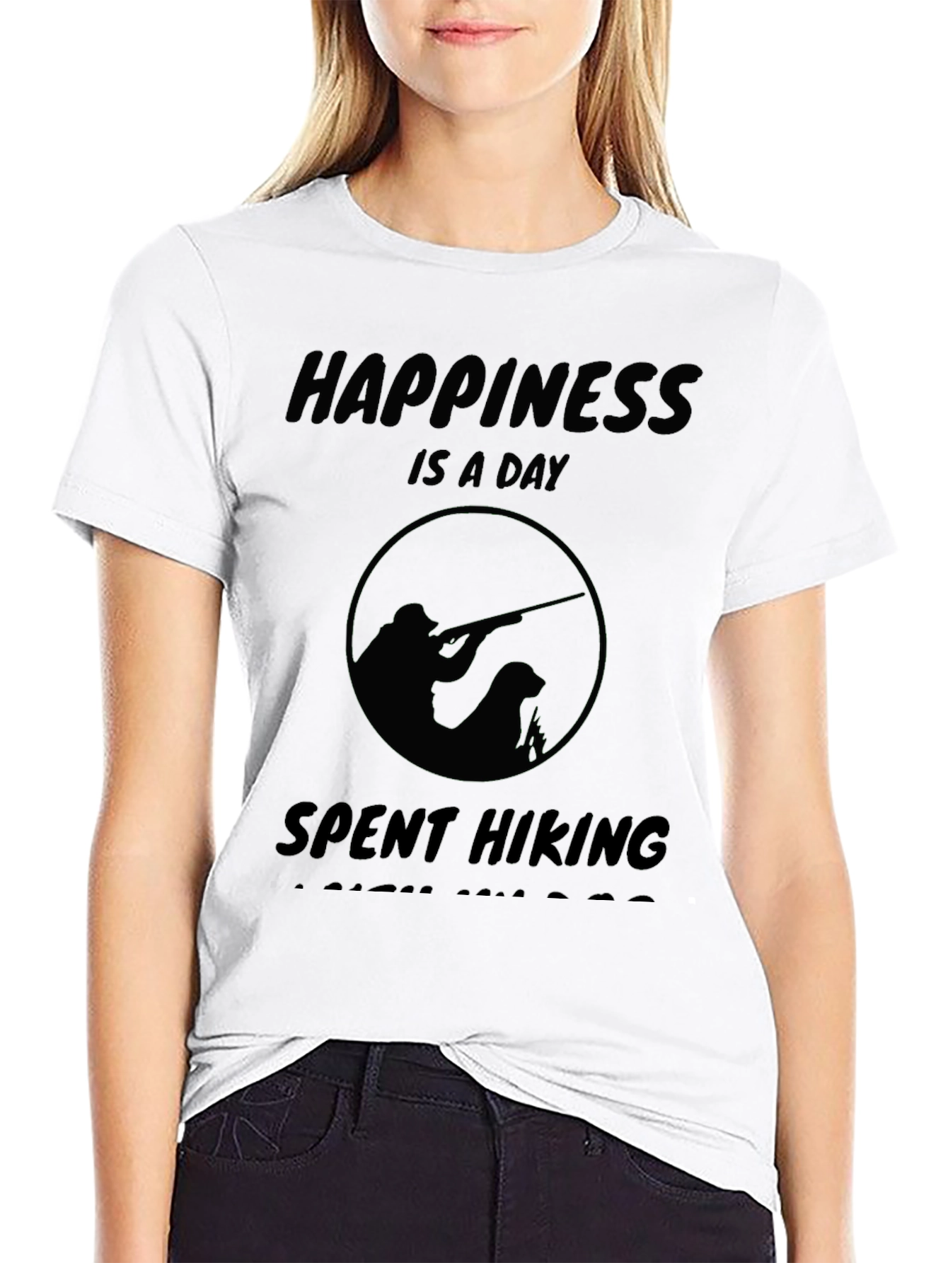 Happiness Is A Day Spent Hiking Black T-Shirt
