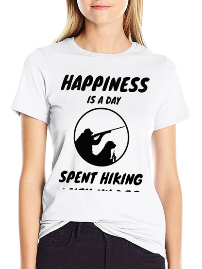 Happiness Is A Day Spent Hiking Black T-Shirt