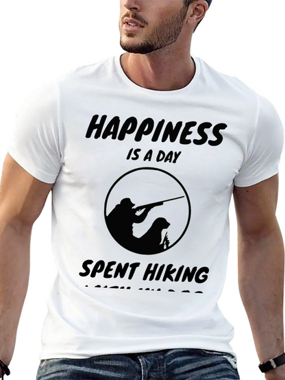 Happiness Is A Day Spent Hiking Black T-Shirt