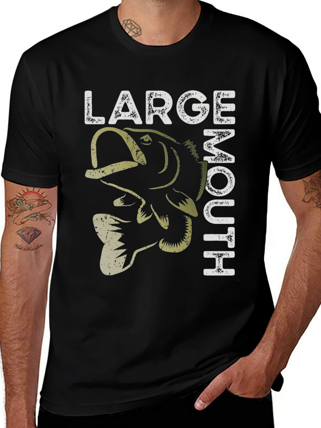 Large Mouth Bass Graphic T-Shirt Fishing Tee