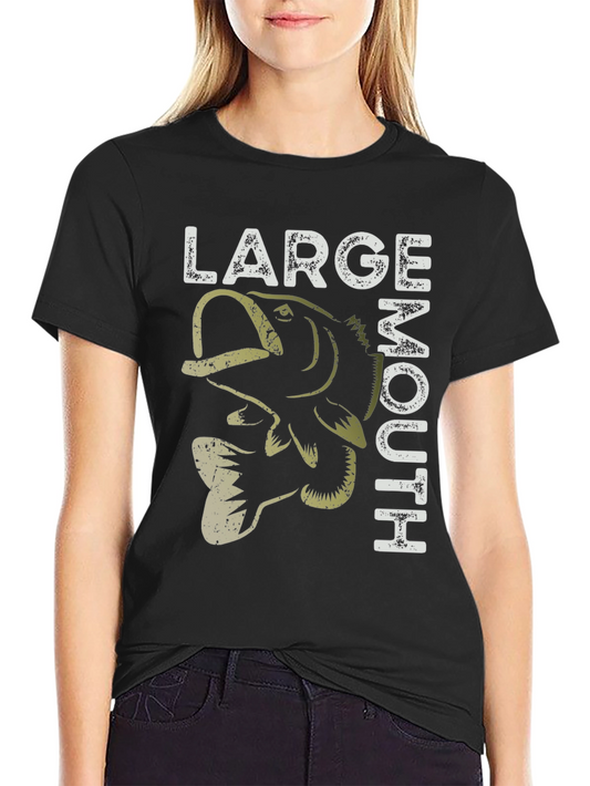 Large Mouth Bass Graphic T-Shirt Fishing Tee