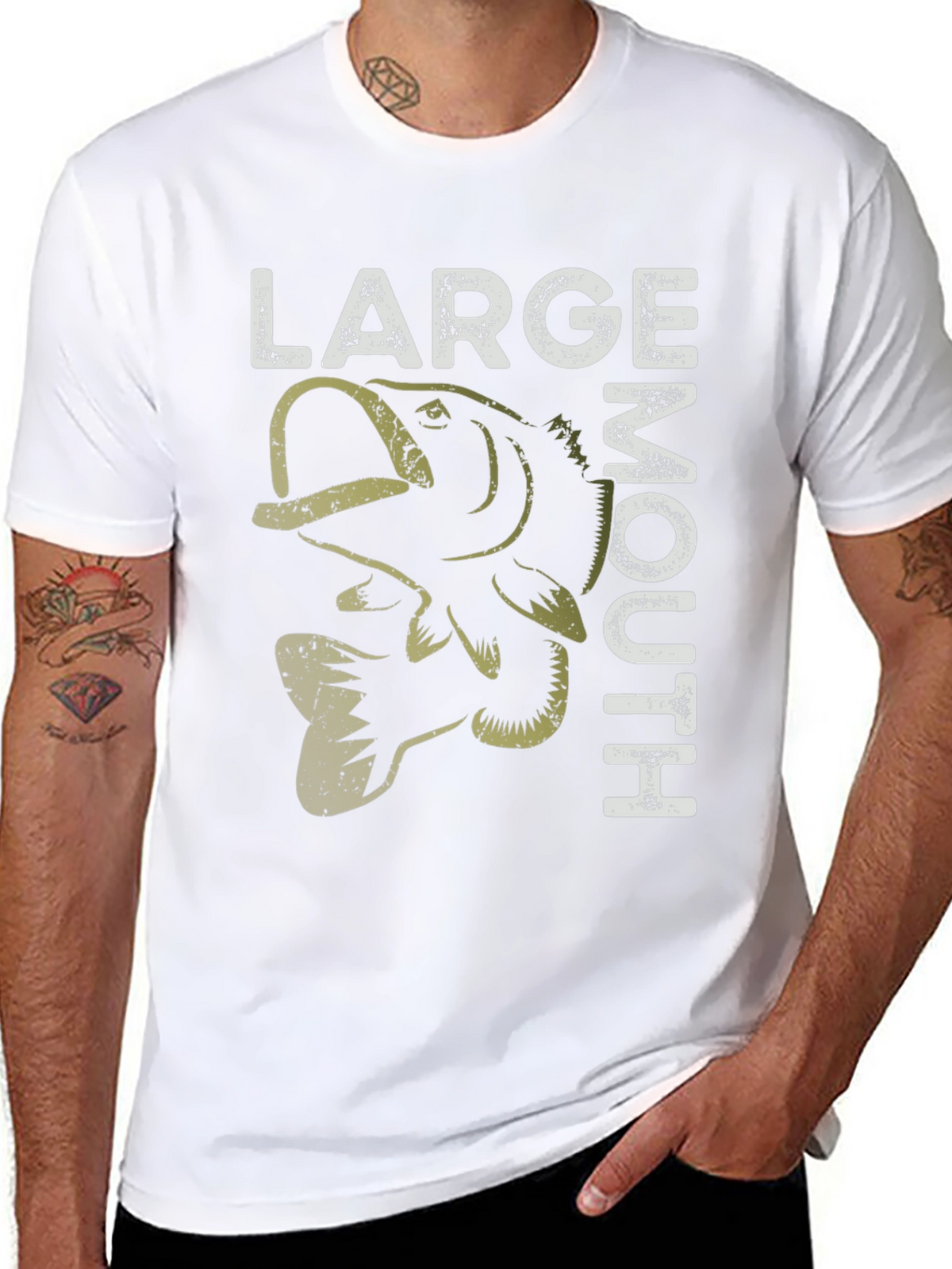 Large Mouth Bass Graphic T-Shirt Fishing Tee