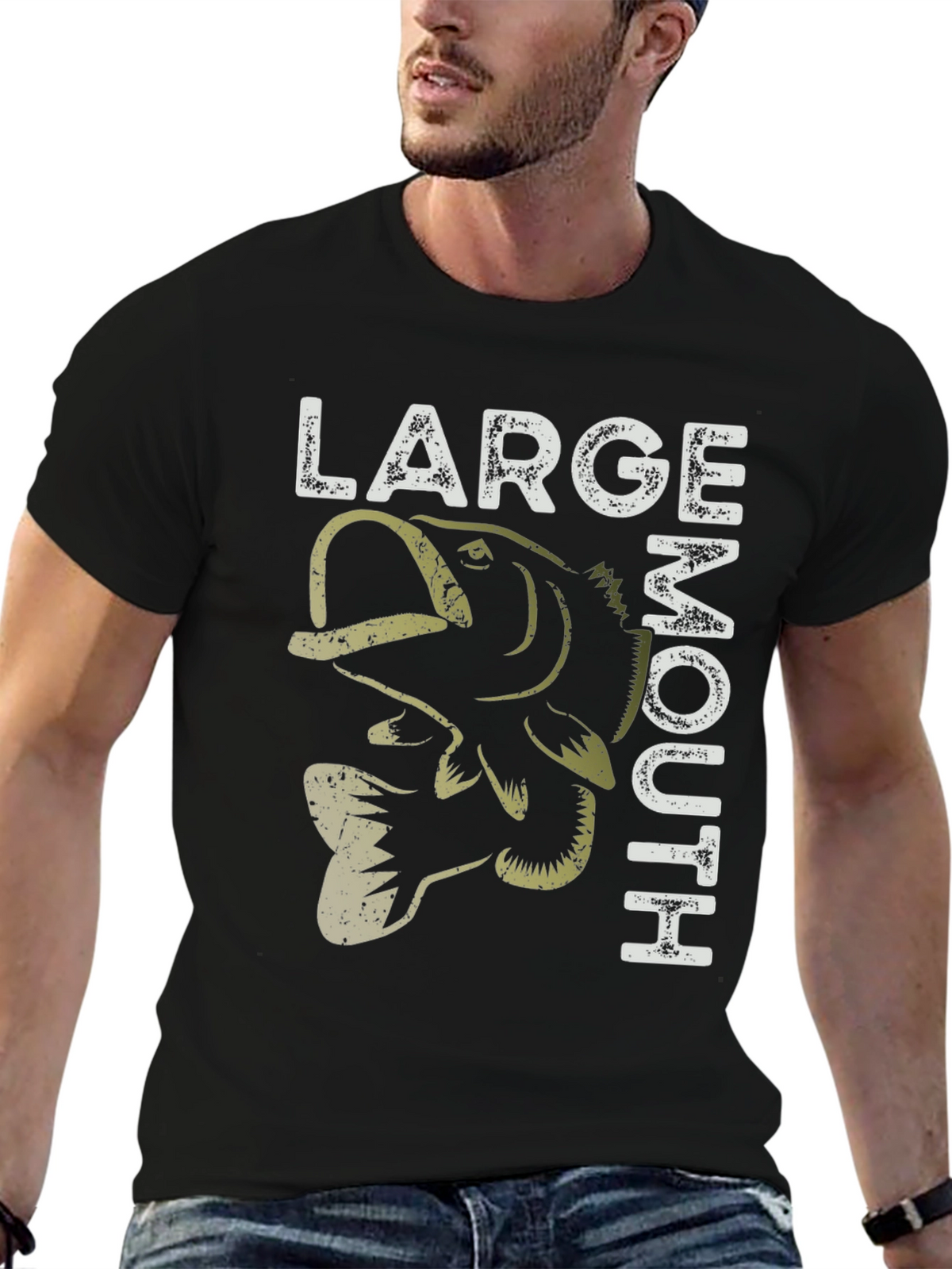 Large Mouth Bass Graphic T-Shirt Fishing Tee