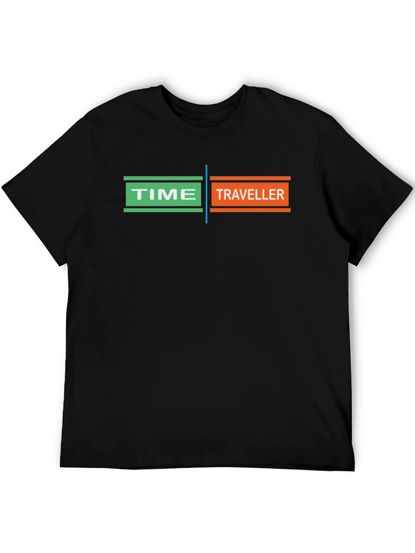 Time Traveler Graphic T-Shirt - Black Unique Design