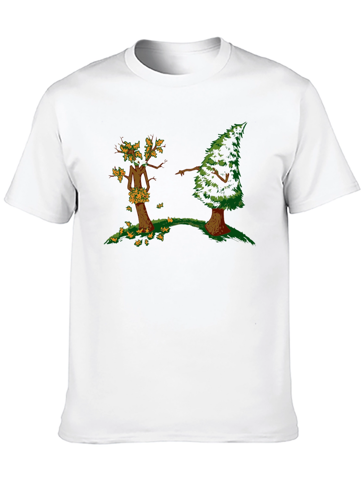 Funny Tree Cartoon Black T-Shirt