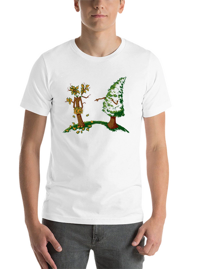 Funny Tree Cartoon Black T-Shirt