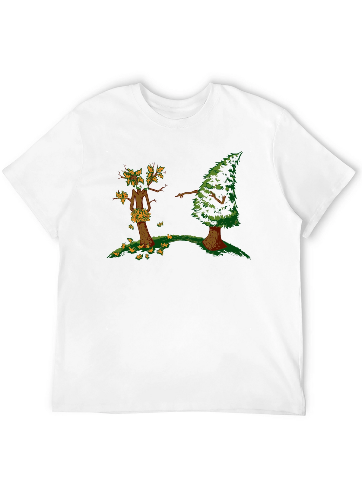 Funny Tree Cartoon Black T-Shirt