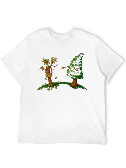 Funny Tree Cartoon Black T-Shirt