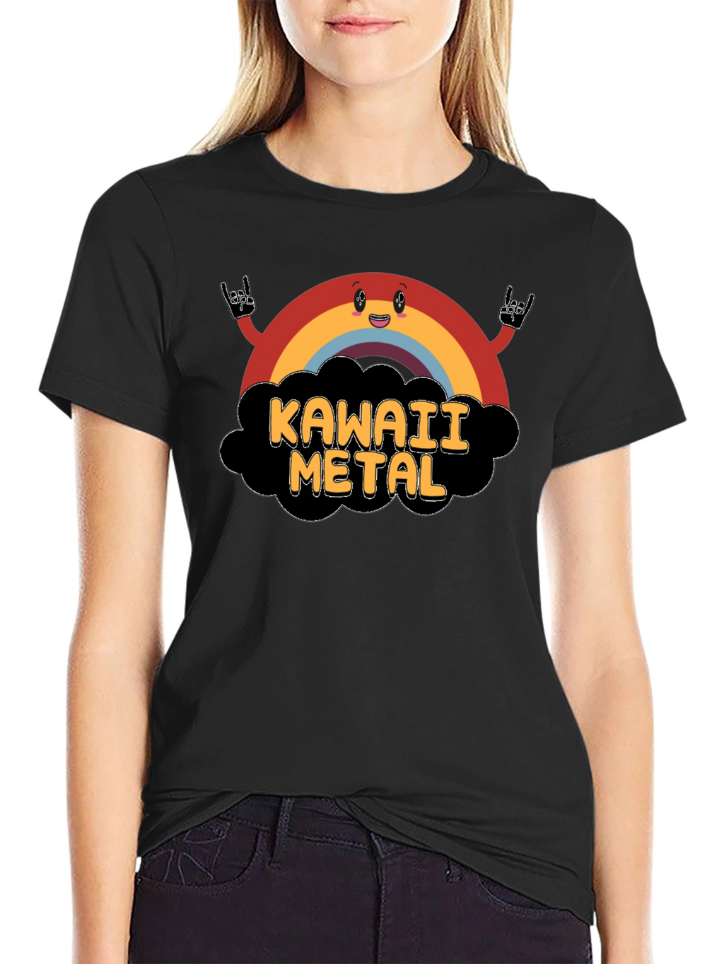 Kawaii Metal Rainbow Graphic T-Shirt