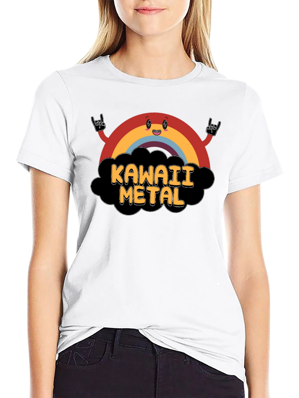 Kawaii Metal Rainbow Graphic T-Shirt