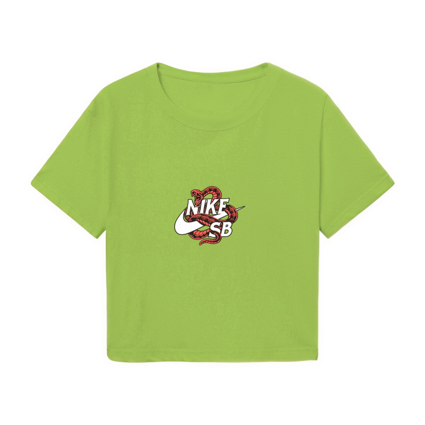 Nike SB Snake Graphic Fresh Green Cropped Top Hip?Hop Streetwear Crop Tee