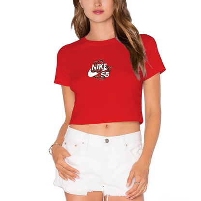 Nike SB Snake Graphic Fresh Green Cropped Top Hip?Hop Streetwear Crop Tee