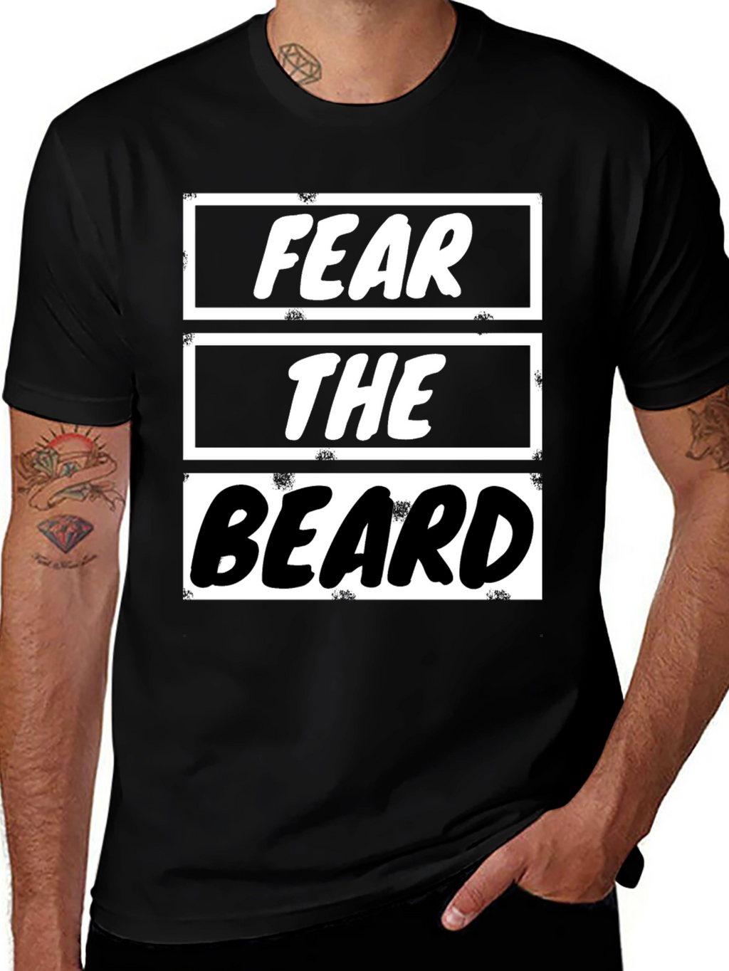 Fear the Beard Graphic Tee - Mens Black T-Shirt