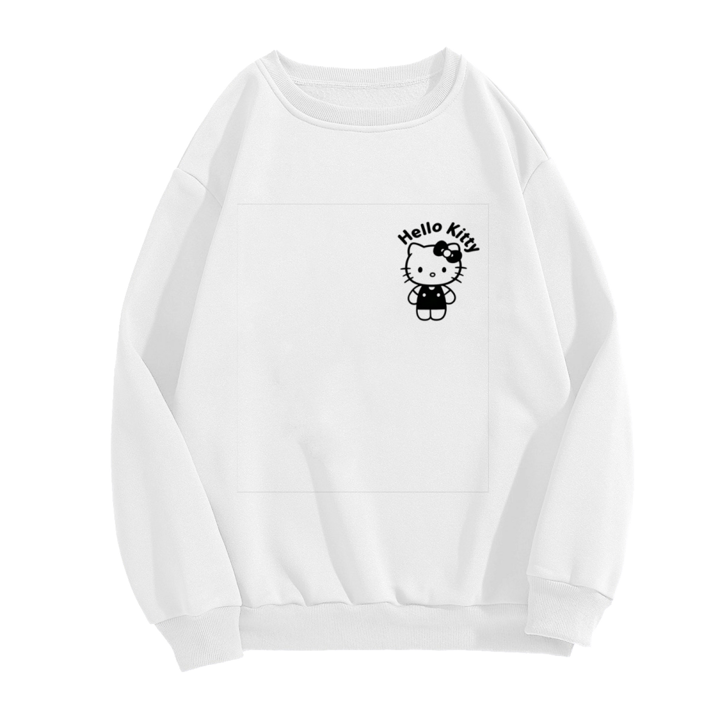 Lovely Short Hello Kitty Letter Crewneck Sweatshirt