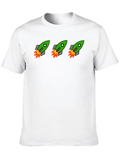 Rocket Launch Graphic Tee - Black Crewneck T-Shirt