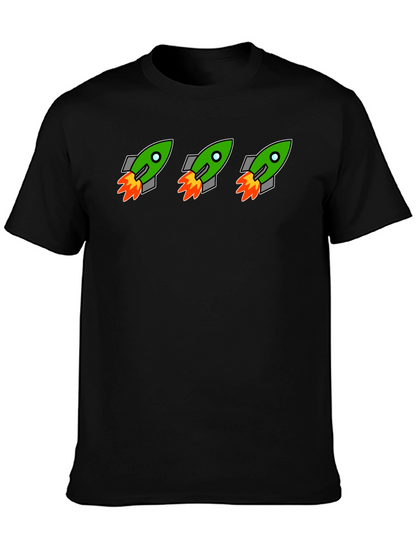Rocket Launch Graphic Tee - Black Crewneck T-Shirt
