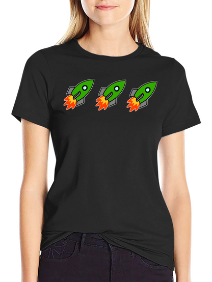 Rocket Launch Graphic Tee - Black Crewneck T-Shirt