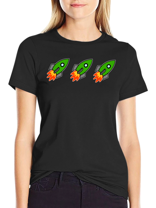 Rocket Launch Graphic Tee - Black Crewneck T-Shirt