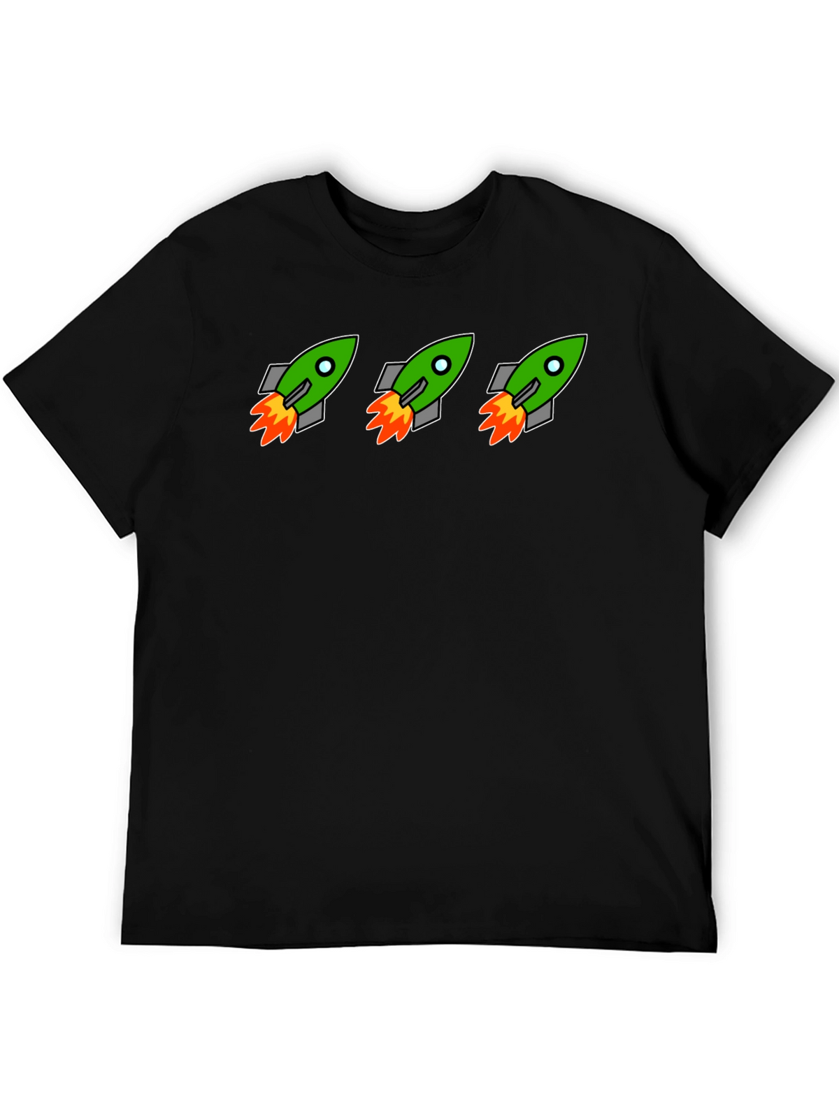 Rocket Launch Graphic Tee - Black Crewneck T-Shirt