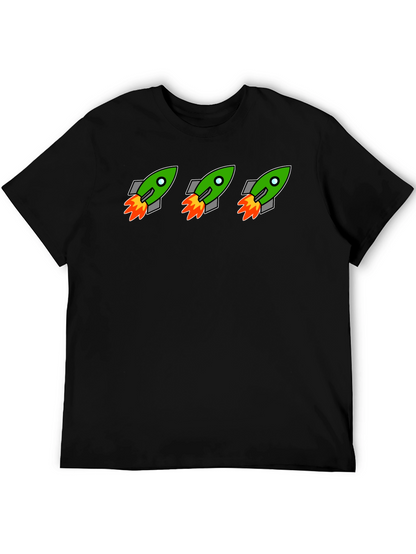 Rocket Launch Graphic Tee - Black Crewneck T-Shirt