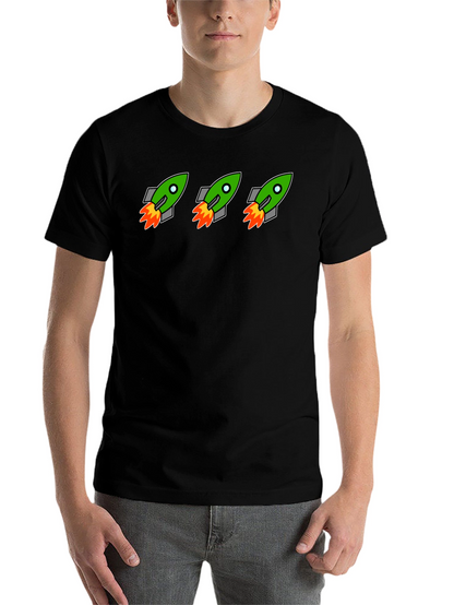 Rocket Launch Graphic Tee - Black Crewneck T-Shirt