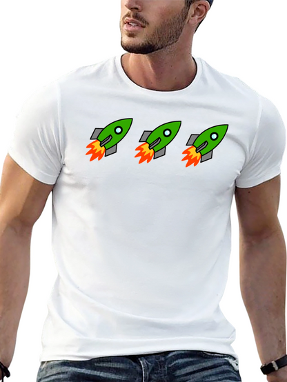 Rocket Launch Graphic Tee - Black Crewneck T-Shirt