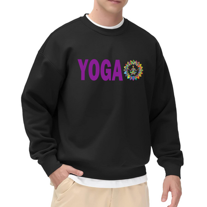 YOGA Rainbow Lotus Mandala Crewneck Sweatshirt | Colorful Meditation Graphic Pullover, Yoga Lover Gift