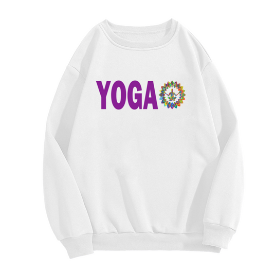 YOGA Rainbow Lotus Mandala Crewneck Sweatshirt | Colorful Meditation Graphic Pullover, Yoga Lover Gift