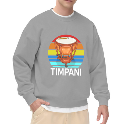 Timpani Drum Rainbow Crewneck Sweatshirt - Orchestra Percussion Gift, Music Student Pullover, Retro Rainbow Graphic