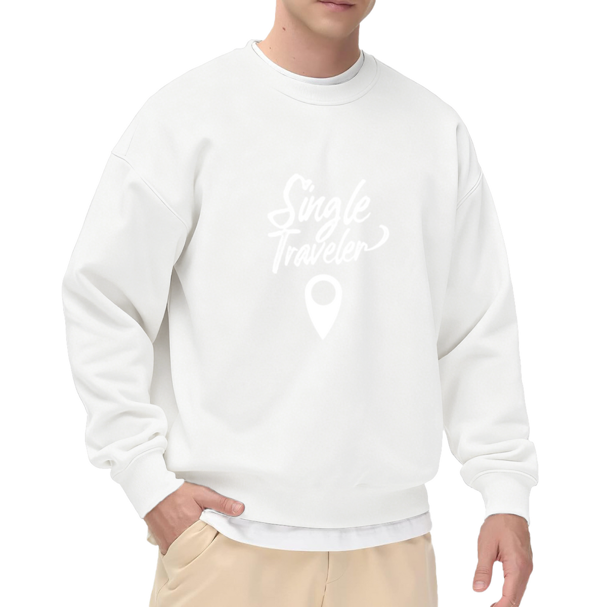 Single Traveler Sweatshirt | Handwritten Travel Quote Graphic Crewneck, Solo Adventure Pullover Top, Wanderlust Gift for Women Men